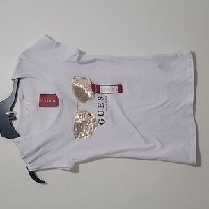 GUESS WORMEN T-SHIRT WHITE/GOLD S